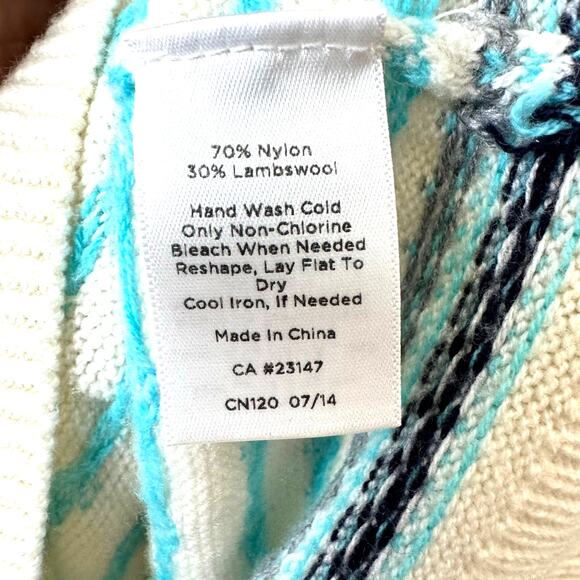 Talbots Nordic Lambswool Sweater Women’s Large White Fair Isle Winter Preppy - Picture 8 of 9